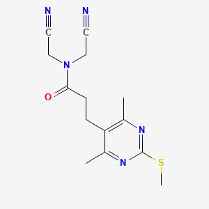 N,N-bis(cyanomethyl)-3-[4,6-dimethyl-2-(methylsulfanyl)pyrimidin-5-yl]propanamide