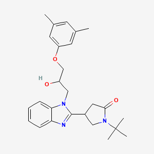 molecular formula C26H33N3O3 B2768533 1-tert-butyl-4-{1-[3-(3,5-dimethylphenoxy)-2-hydroxypropyl]-1H-1,3-benzodiazol-2-yl}pyrrolidin-2-one CAS No. 1018127-10-0