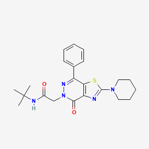 molecular formula C22H27N5O2S B2768535 N-(tert-butyl)-2-(4-oxo-7-phenyl-2-(piperidin-1-yl)thiazolo[4,5-d]pyridazin-5(4H)-yl)acetamide CAS No. 1203015-80-8