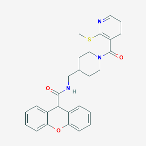 molecular formula C27H27N3O3S B2768559 N-((1-(2-(methylthio)nicotinoyl)piperidin-4-yl)methyl)-9H-xanthene-9-carboxamide CAS No. 1235342-37-6