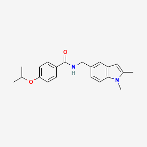 molecular formula C21H24N2O2 B2768605 N-((1,2-dimethyl-1H-indol-5-yl)methyl)-4-isopropoxybenzamide CAS No. 852137-23-6
