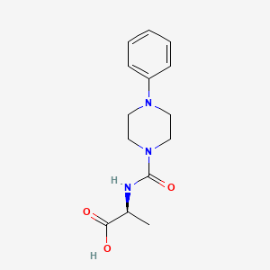 molecular formula C14H19N3O3 B2768608 N-[(4-Phenylpiperazin-1-yl)carbonyl]-l-alanine CAS No. 1039726-83-4