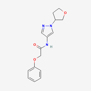 molecular formula C15H17N3O3 B2768629 N-[1-(oxolan-3-yl)-1H-pyrazol-4-yl]-2-phenoxyacetamide CAS No. 1797318-38-7