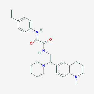 molecular formula C27H36N4O2 B2768642 N'-(4-ethylphenyl)-N-[2-(1-methyl-1,2,3,4-tetrahydroquinolin-6-yl)-2-(piperidin-1-yl)ethyl]ethanediamide CAS No. 922040-54-8