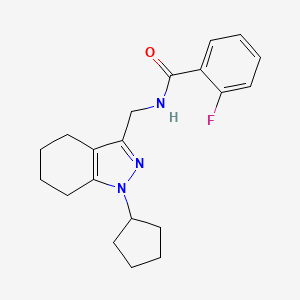 molecular formula C20H24FN3O B2768647 N-[(1-cyclopentyl-4,5,6,7-tetrahydro-1H-indazol-3-yl)methyl]-2-fluorobenzamide CAS No. 1448060-11-4