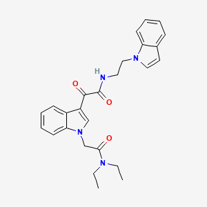 B2768670 N-(2-(1H-indol-1-yl)ethyl)-2-(1-(2-(diethylamino)-2-oxoethyl)-1H-indol-3-yl)-2-oxoacetamide CAS No. 893984-74-2