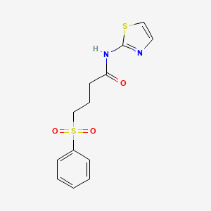 molecular formula C13H14N2O3S2 B2768684 4-(benzenesulfonyl)-N-(1,3-thiazol-2-yl)butanamide CAS No. 942003-53-4