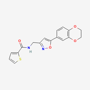 N-((5-(2,3-dihydrobenzo[b][1,4]dioxin-6-yl)isoxazol-3-yl)methyl)thiophene-2-carboxamide