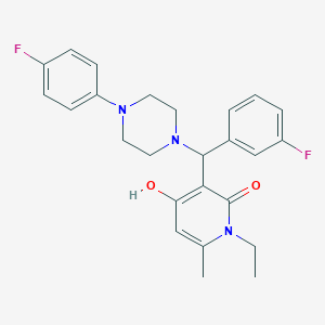 1-ethyl-3-((3-fluorophenyl)(4-(4-fluorophenyl)piperazin-1-yl)methyl)-4-hydroxy-6-methylpyridin-2(1H)-one