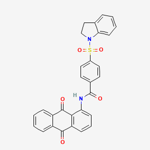 N-(9,10-dioxo-9,10-dihydroanthracen-1-yl)-4-(indolin-1-ylsulfonyl)benzamide