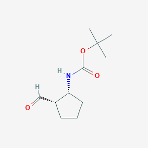 molecular formula C11H19NO3 B2768746 tert-butyl N-[(1R,2S)-2-formylcyclopentyl]carbamate CAS No. 1335031-83-8; 1932042-37-9
