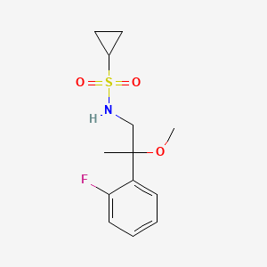 molecular formula C13H18FNO3S B2768756 N-[2-(2-Fluorophenyl)-2-methoxypropyl]cyclopropanesulfonamide CAS No. 1797025-21-8