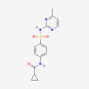 molecular formula C15H16N4O3S B2768772 N-[4-[(4-methylpyrimidin-2-yl)sulfamoyl]phenyl]cyclopropanecarboxamide CAS No. 549477-99-8