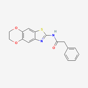 molecular formula C17H14N2O3S B2768774 N-{10,13-dioxa-4-thia-6-azatricyclo[7.4.0.0^{3,7}]trideca-1,3(7),5,8-tetraen-5-yl}-2-phenylacetamide CAS No. 892853-40-6