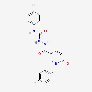 molecular formula C21H19ClN4O3 B2768787 N-(4-chlorophenyl)-2-(1-(4-methylbenzyl)-6-oxo-1,6-dihydropyridine-3-carbonyl)hydrazinecarboxamide CAS No. 1105206-76-5