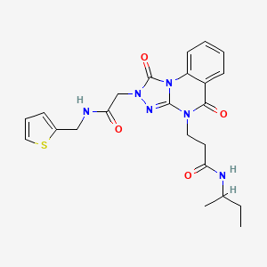 molecular formula C23H26N6O4S B2768809 N-(butan-2-yl)-3-[1,5-dioxo-2-({[(thiophen-2-yl)methyl]carbamoyl}methyl)-1H,2H,4H,5H-[1,2,4]triazolo[4,3-a]quinazolin-4-yl]propanamide CAS No. 1242877-50-4
