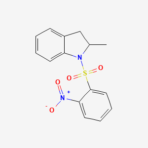 molecular formula C15H14N2O4S B2768817 2-methyl-1-(2-nitrobenzenesulfonyl)-2,3-dihydro-1H-indole CAS No. 745022-66-6