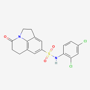 molecular formula C17H14Cl2N2O3S B2768830 N-(2,4-dichlorophenyl)-11-oxo-1-azatricyclo[6.3.1.0^{4,12}]dodeca-4(12),5,7-triene-6-sulfonamide CAS No. 898419-70-0