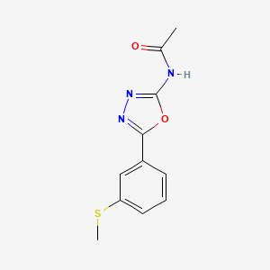 molecular formula C11H11N3O2S B2768833 N-{5-[3-(methylsulfanyl)phenyl]-1,3,4-oxadiazol-2-yl}acetamide CAS No. 886911-81-5