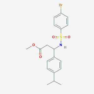 molecular formula C19H22BrNO4S B2768834 Methyl 3-{[(4-bromophenyl)sulfonyl]amino}-3-(4-isopropylphenyl)propanoate CAS No. 477858-91-6