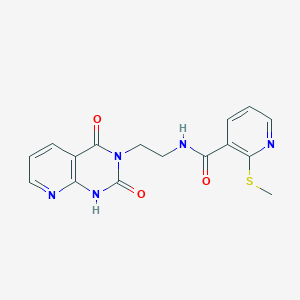 molecular formula C16H15N5O3S B2768877 N-(2-(2,4-dioxo-1,2-dihydropyrido[2,3-d]pyrimidin-3(4H)-yl)ethyl)-2-(methylthio)nicotinamide CAS No. 2034322-50-2