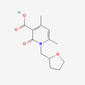molecular formula C13H17NO4 B2768894 4,6-dimethyl-2-oxo-1-((tetrahydrofuran-2-yl)methyl)-1,2-dihydropyridine-3-carboxylic acid CAS No. 1267012-20-3
