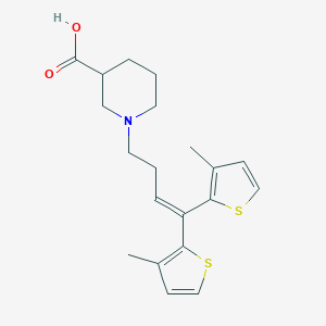 molecular formula C20H25NO2S2 B027689 1-[4,4-Bis(3-methylthiophen-2-yl)but-3-en-1-yl]piperidine-3-carboxylic acid CAS No. 109857-64-9