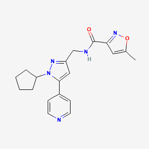 N-((1-cyclopentyl-5-(pyridin-4-yl)-1H-pyrazol-3-yl)methyl)-5-methylisoxazole-3-carboxamide