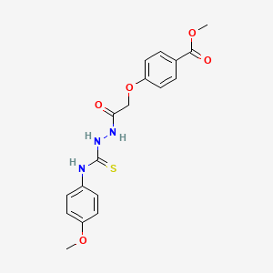 molecular formula C18H19N3O5S B2768911 Methyl 4-(2-{2-[(4-methoxyanilino)carbothioyl]hydrazino}-2-oxoethoxy)benzenecarboxylate CAS No. 1022591-11-2