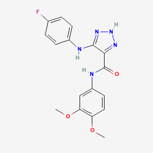 molecular formula C17H16FN5O3 B2768919 N-(3,4-dimethoxyphenyl)-5-[(4-fluorophenyl)amino]-1H-1,2,3-triazole-4-carboxamide CAS No. 1206987-53-2