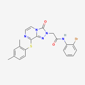 molecular formula C21H18BrN5O2S B2768920 N-(2-bromophenyl)-2-{8-[(2,4-dimethylphenyl)sulfanyl]-3-oxo-2H,3H-[1,2,4]triazolo[4,3-a]pyrazin-2-yl}acetamide CAS No. 1251613-41-8