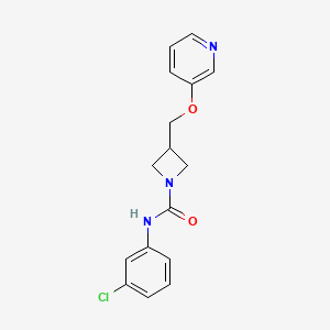 molecular formula C16H16ClN3O2 B2768923 N-(3-chlorophenyl)-3-[(pyridin-3-yloxy)methyl]azetidine-1-carboxamide CAS No. 2380175-91-5
