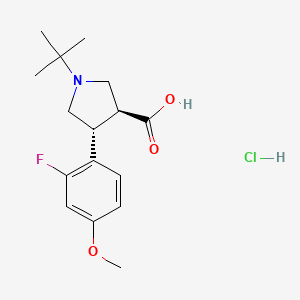 (3S,4R)-1-Tert-butyl-4-(2-fluoro-4-methoxyphenyl)pyrrolidine-3-carboxylic acid;hydrochloride