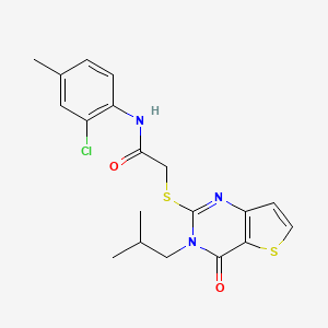 molecular formula C19H20ClN3O2S2 B2768934 N-(2-chloro-4-methylphenyl)-2-{[3-(2-methylpropyl)-4-oxo-3,4-dihydrothieno[3,2-d]pyrimidin-2-yl]sulfanyl}acetamide CAS No. 1252822-05-1