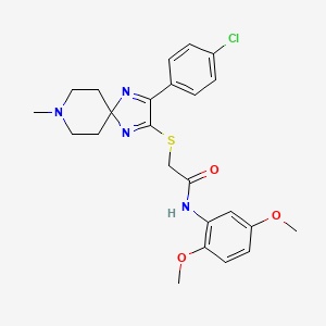 2-((3-(4-chlorophenyl)-8-methyl-1,4,8-triazaspiro[4.5]deca-1,3-dien-2-yl)thio)-N-(2,5-dimethoxyphenyl)acetamide