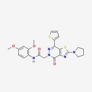 N-(2,4-dimethoxyphenyl)-2-(4-oxo-2-(pyrrolidin-1-yl)-7-(thiophen-2-yl)thiazolo[4,5-d]pyridazin-5(4H)-yl)acetamide