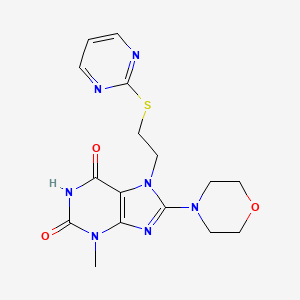 3-methyl-8-morpholino-7-(2-(pyrimidin-2-ylthio)ethyl)-1H-purine-2,6(3H,7H)-dione