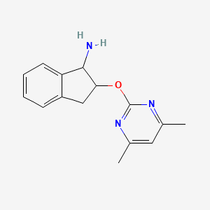 molecular formula C15H17N3O B2768994 2-[(4,6-dimethylpyrimidin-2-yl)oxy]-2,3-dihydro-1H-inden-1-amine CAS No. 2176070-08-7