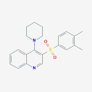 molecular formula C22H24N2O2S B2768997 3-(3,4-Dimethylphenyl)sulfonyl-4-piperidin-1-ylquinoline CAS No. 872208-43-0
