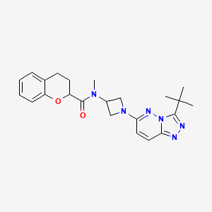 molecular formula C23H28N6O2 B2768999 N-(1-(3-(tert-butyl)-[1,2,4]triazolo[4,3-b]pyridazin-6-yl)azetidin-3-yl)-N-methylchromane-2-carboxamide CAS No. 2310142-34-6