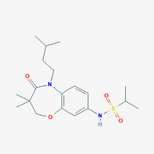 N-(5-isopentyl-3,3-dimethyl-4-oxo-2,3,4,5-tetrahydrobenzo[b][1,4]oxazepin-8-yl)propane-2-sulfonamide