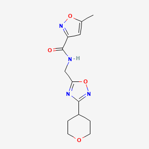5-methyl-N-((3-(tetrahydro-2H-pyran-4-yl)-1,2,4-oxadiazol-5-yl)methyl)isoxazole-3-carboxamide