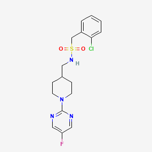 molecular formula C17H20ClFN4O2S B2769012 1-(2-chlorophenyl)-N-((1-(5-fluoropyrimidin-2-yl)piperidin-4-yl)methyl)methanesulfonamide CAS No. 2034285-49-7