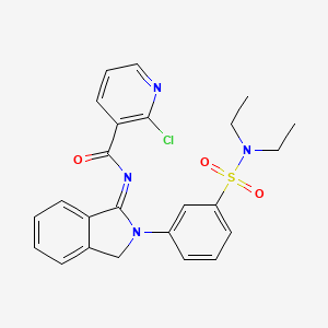 molecular formula C24H23ClN4O3S B2769016 2-chloro-N-[2-[3-(diethylsulfamoyl)phenyl]-3H-isoindol-1-ylidene]pyridine-3-carboxamide CAS No. 729581-82-2
