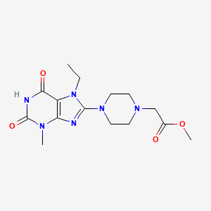 molecular formula C15H22N6O4 B2769017 Methyl 2-[4-(7-ethyl-3-methyl-2,6-dioxopurin-8-yl)piperazin-1-yl]acetate CAS No. 895835-20-8
