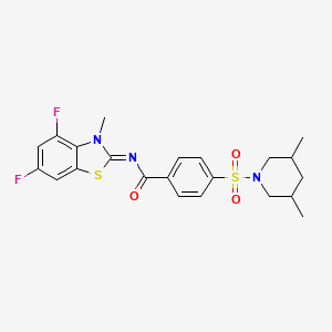 (E)-N-(4,6-difluoro-3-methylbenzo[d]thiazol-2(3H)-ylidene)-4-((3,5-dimethylpiperidin-1-yl)sulfonyl)benzamide