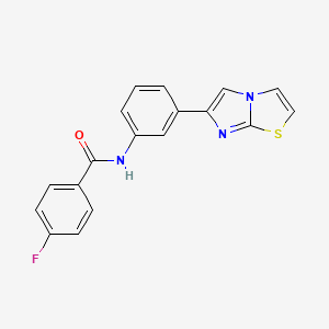 4-fluoro-N-(3-(imidazo[2,1-b]thiazol-6-yl)phenyl)benzamide
