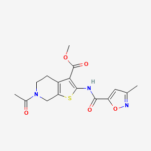 molecular formula C16H17N3O5S B2769072 methyl 6-acetyl-2-(3-methyl-1,2-oxazole-5-amido)-4H,5H,6H,7H-thieno[2,3-c]pyridine-3-carboxylate CAS No. 946204-91-7