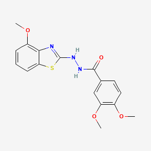 molecular formula C17H17N3O4S B2769075 3,4-dimethoxy-N'-(4-methoxy-1,3-benzothiazol-2-yl)benzohydrazide CAS No. 851978-31-9