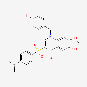5-[(4-Fluorophenyl)methyl]-7-(4-propan-2-ylphenyl)sulfonyl-[1,3]dioxolo[4,5-g]quinolin-8-one